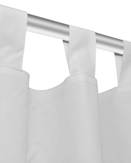 Tende in Micro-Raso Bianche 2 pz con Occhielli 140 x 245 cm