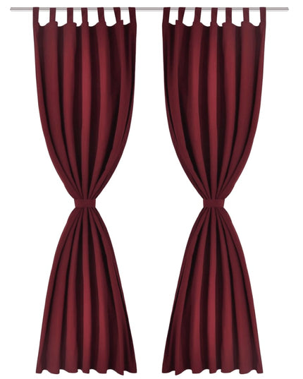 Tende Micro-Raso Bordò 2 pezzi con Occhielli 140 x 225 cm