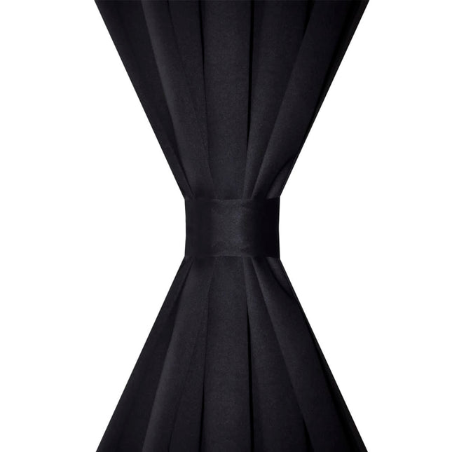 Tende Oscuranti Nere 2 pz con Orlo Ribattuto 135 x 245 cm