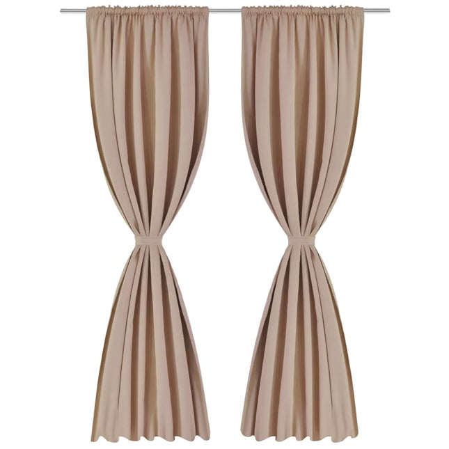 Tende Oscuranti Nere 2 pz con Orlo Ribattuto 135 x 245 cm