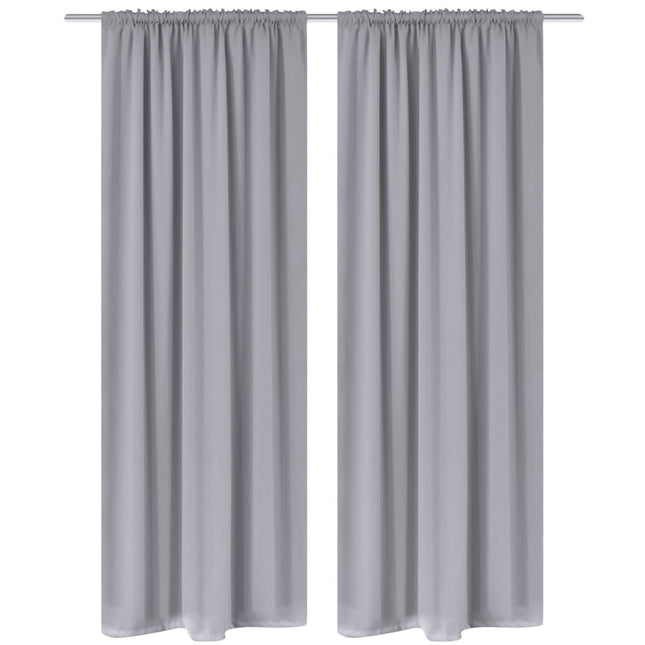 Tende Oscuranti con Testa a Fessura 2 pz Grigie 135x245 cm