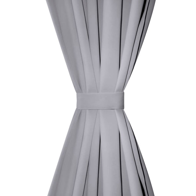 Tende Oscuranti con Testa a Fessura 2 pz Grigie 135x245 cm