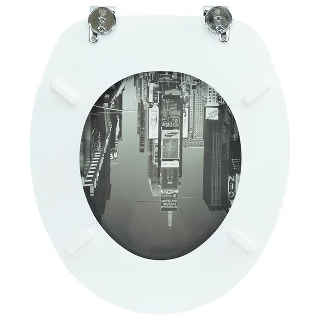 Coperchio da Toilette in MDF con Modello New York