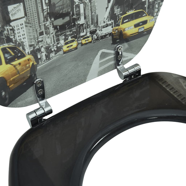 Coperchio da Toilette in MDF con Modello New York