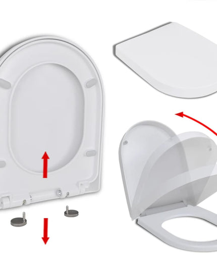 Copriwater Ammortizzato e Sgancio Rapido Bianco Quadrato