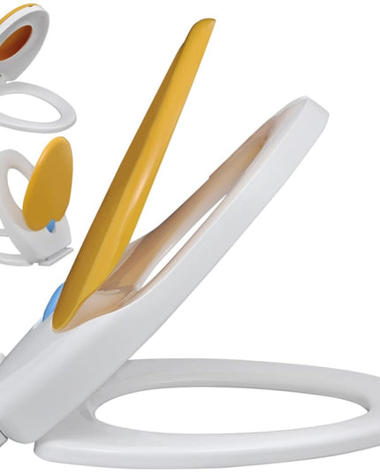 Copriwater Ammortizzato Bianco e Giallo per Adulti/Bambini