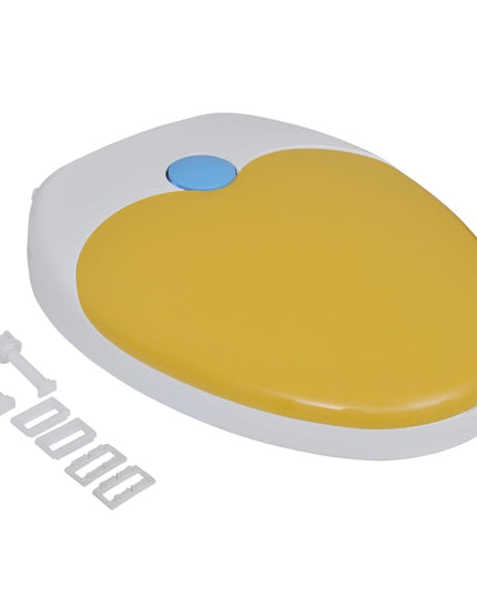 Copriwater Ammortizzato Bianco e Giallo per Adulti/Bambini