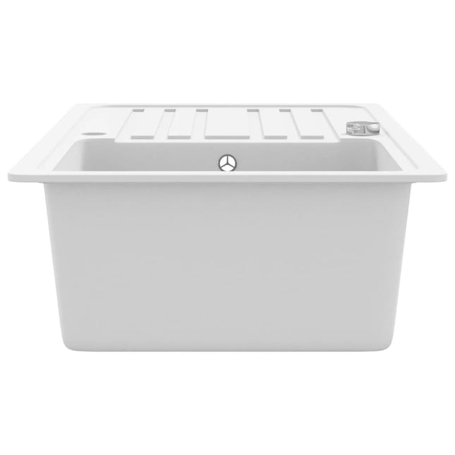 Lavandino cucina granito lavello singolo scolapiatti reversibile crema
