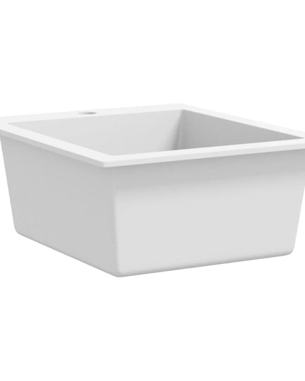 Lavandino Cucina Granito 1 Lavello ad Incasso Bianco Crema
