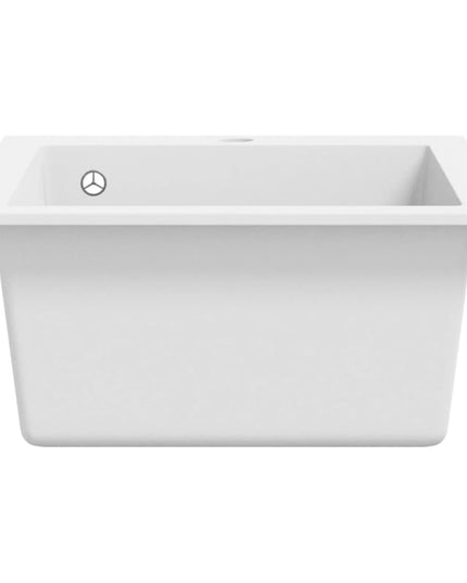 Lavandino Cucina Granito 1 Lavello ad Incasso Bianco Crema