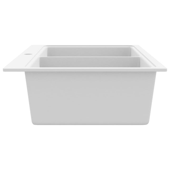 Lavandino cucina granito bianco crema lavello doppio montaggio sopra
