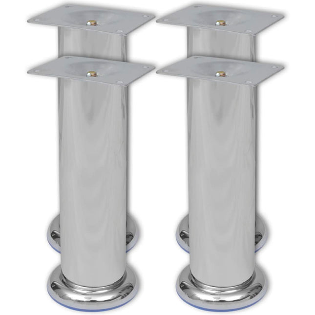 Set 4 gambe rotonde per sofa cromate 180 mm
