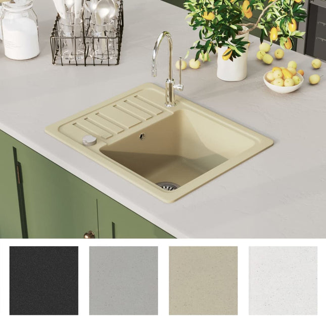 Lavello da Cucina in Granito Vasca Singola Beige