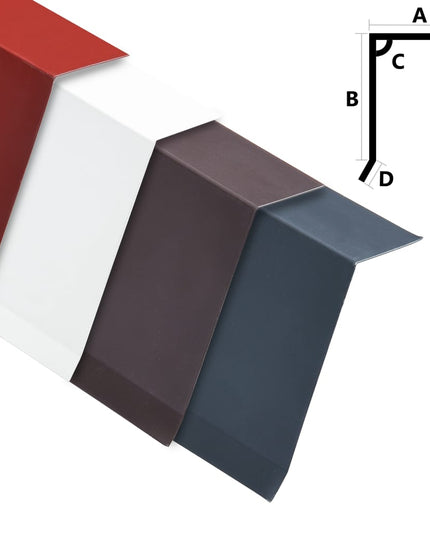 Profili Angolari a L per Tetto 5 pz Alluminio Antracite 170 cm