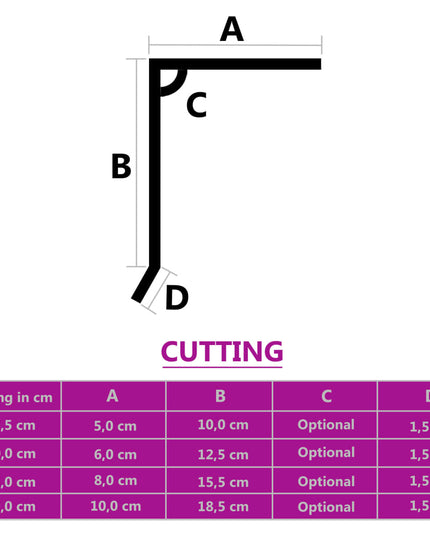 Profili Angolari a L per Tetto 5 pz Alluminio Antracite 170 cm