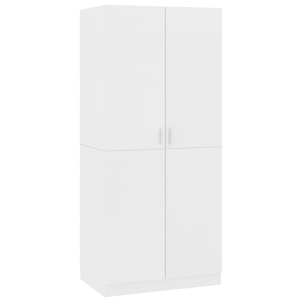 NNEVL Wardrobe White 80x52x180 cm Chipboard-1
