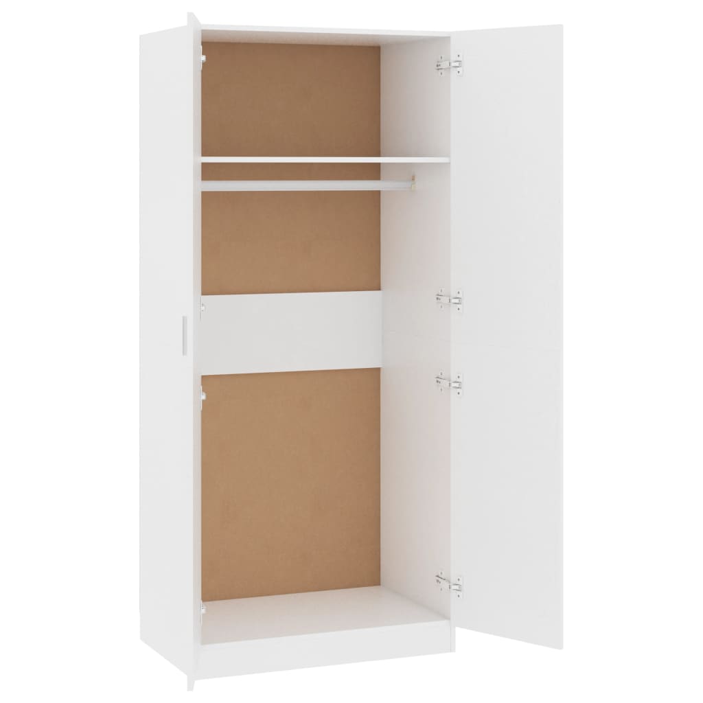 NNEVL Wardrobe White 80x52x180 cm Chipboard-4