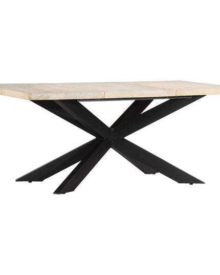 Tavolo da Pranzo 180x90x76 cm in Massello di Mango Sbiancato
