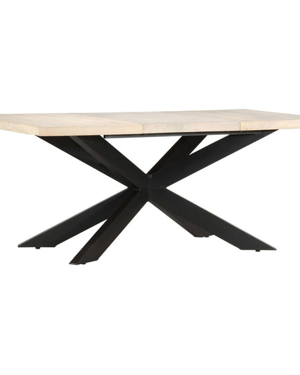Tavolo da Pranzo 180x90x76 cm in Massello di Mango Sbiancato