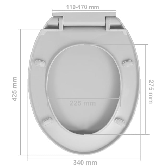 Tavoletta WC a Chiusura Morbida Grigio Chiaro Ovale