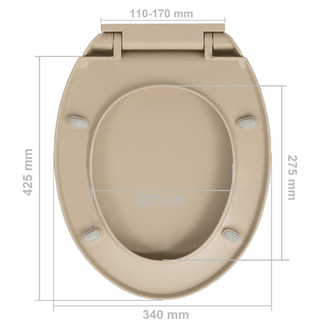 Tavoletta WC a Chiusura Ammortizzata Beige Ovale
