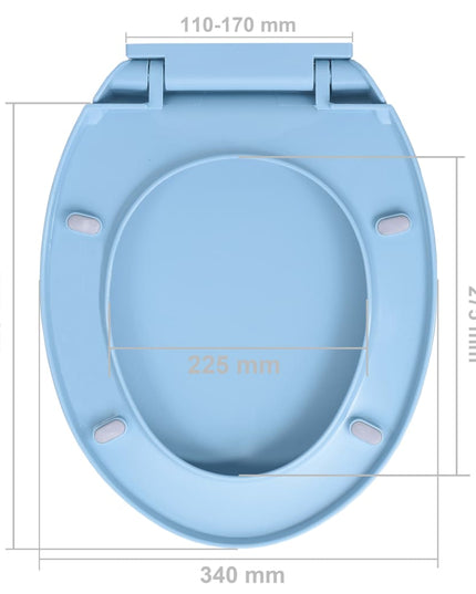 Copriwater Chiusura Ammortizzata e Sgancio Rapido Blu Ovale