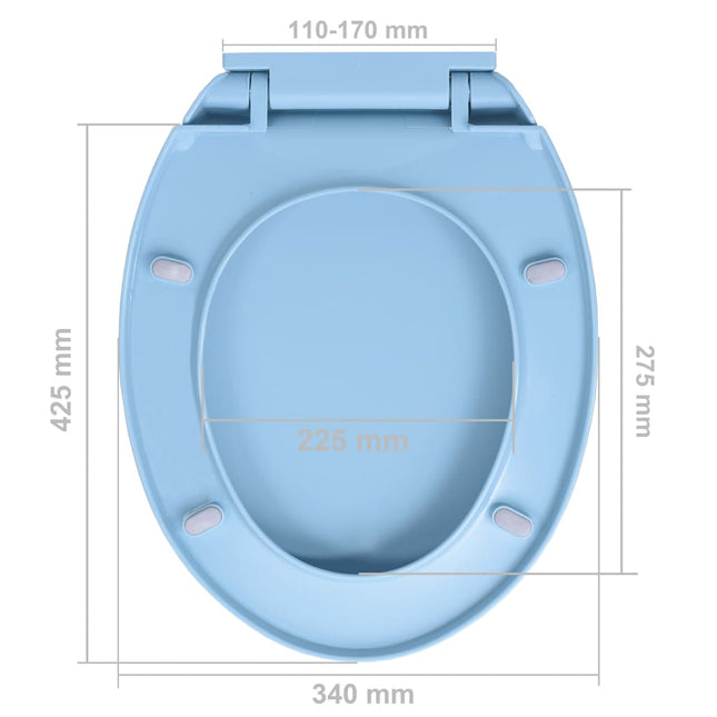 Copriwater Chiusura Ammortizzata e Sgancio Rapido Blu Ovale