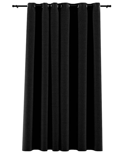 Tende Oscuranti Effetto Lino Occhielli Antracite 290x245cm