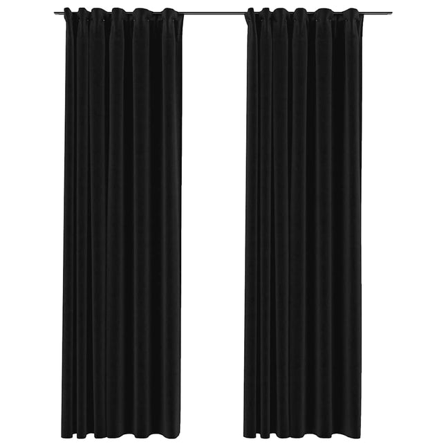 Tende Oscuranti con Ganci Effetto Lino 2 pz Antracite 140x225cm