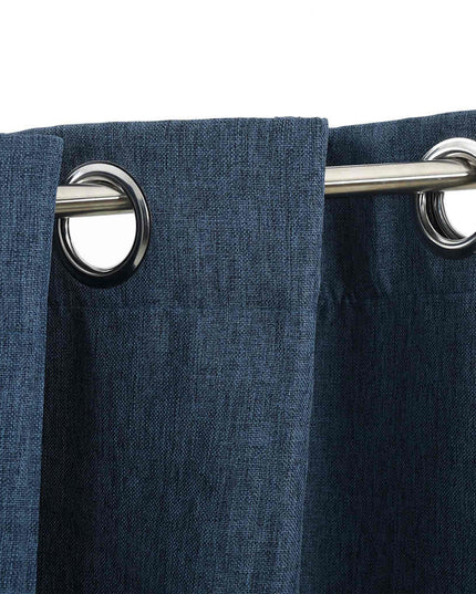 Tende Oscuranti Effetto Lino con Occhielli 2 pz Blu 140x225 cm