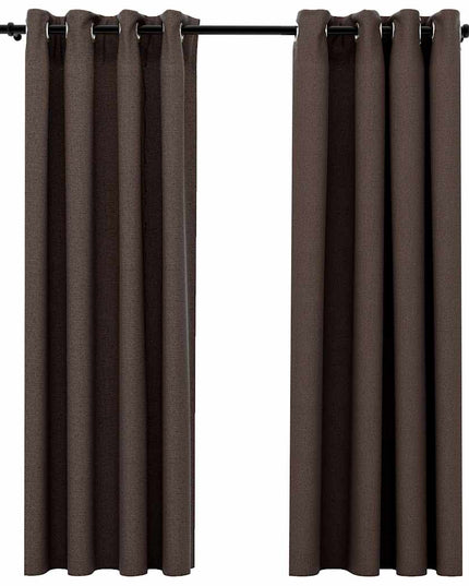 Tende Oscuranti Effetto Lino con Occhielli 2 pz Talpa 140x175cm