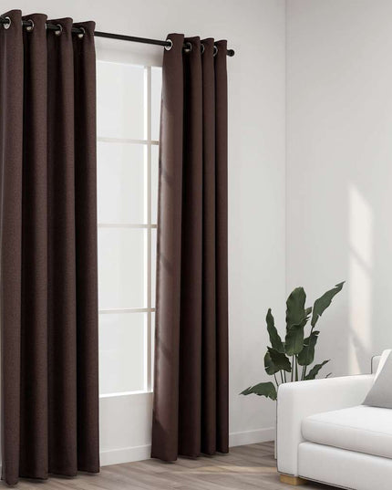 Tende Oscuranti Effetto Lino con Occhielli 2 pz Talpa 140x245cm