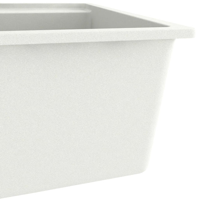 Lavello da Cucina con Foro Troppopieno Bianco in Granito