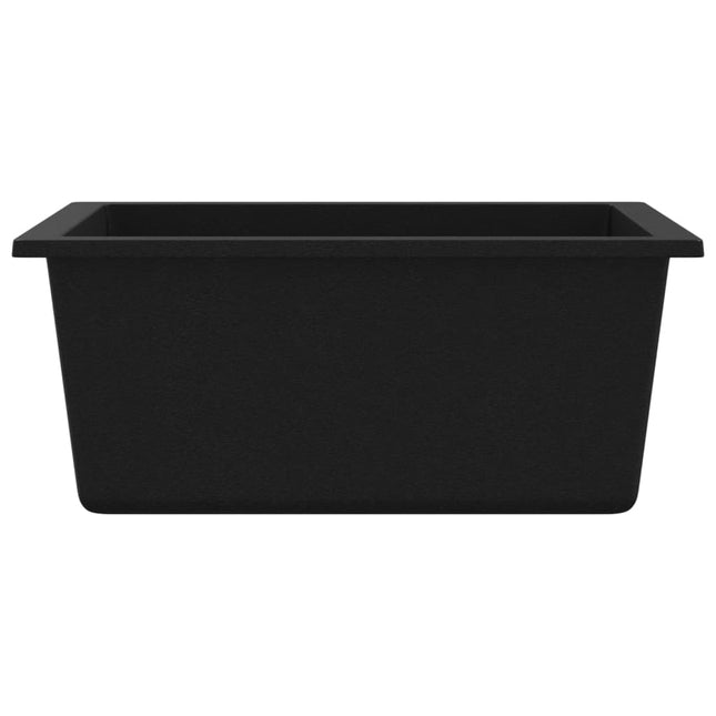 Lavello da Cucina con Foro Troppopieno Nero in Granito
