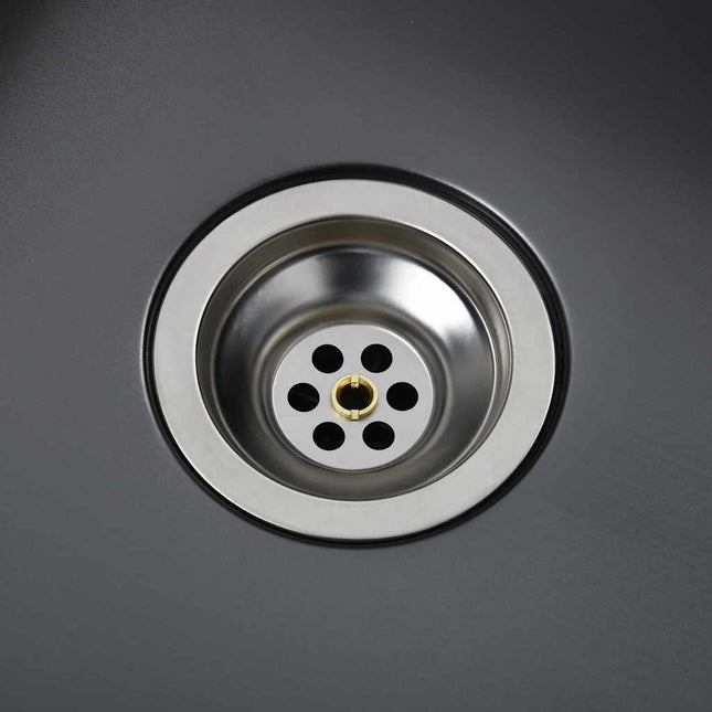 Lavello da Cucina Lavorato a Mano Nero Acciaio Inox