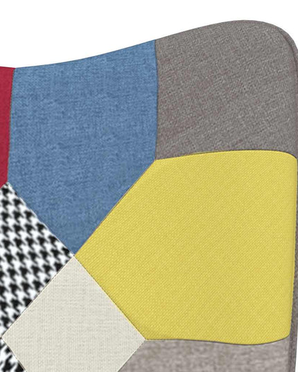 Poltrona Relax con Poggiapiedi in Tessuto Patchwork