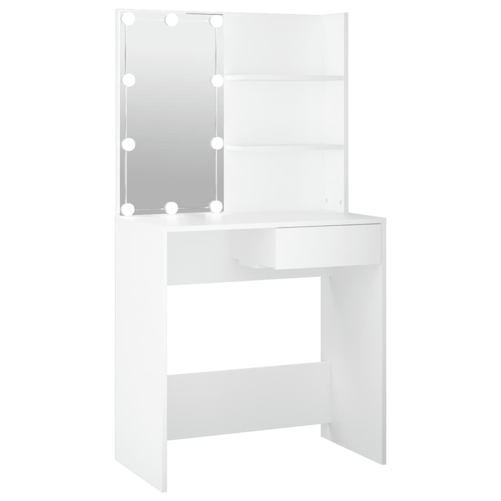 NNEVL Dressing Table with LED White 74.5x40x141 cm-1