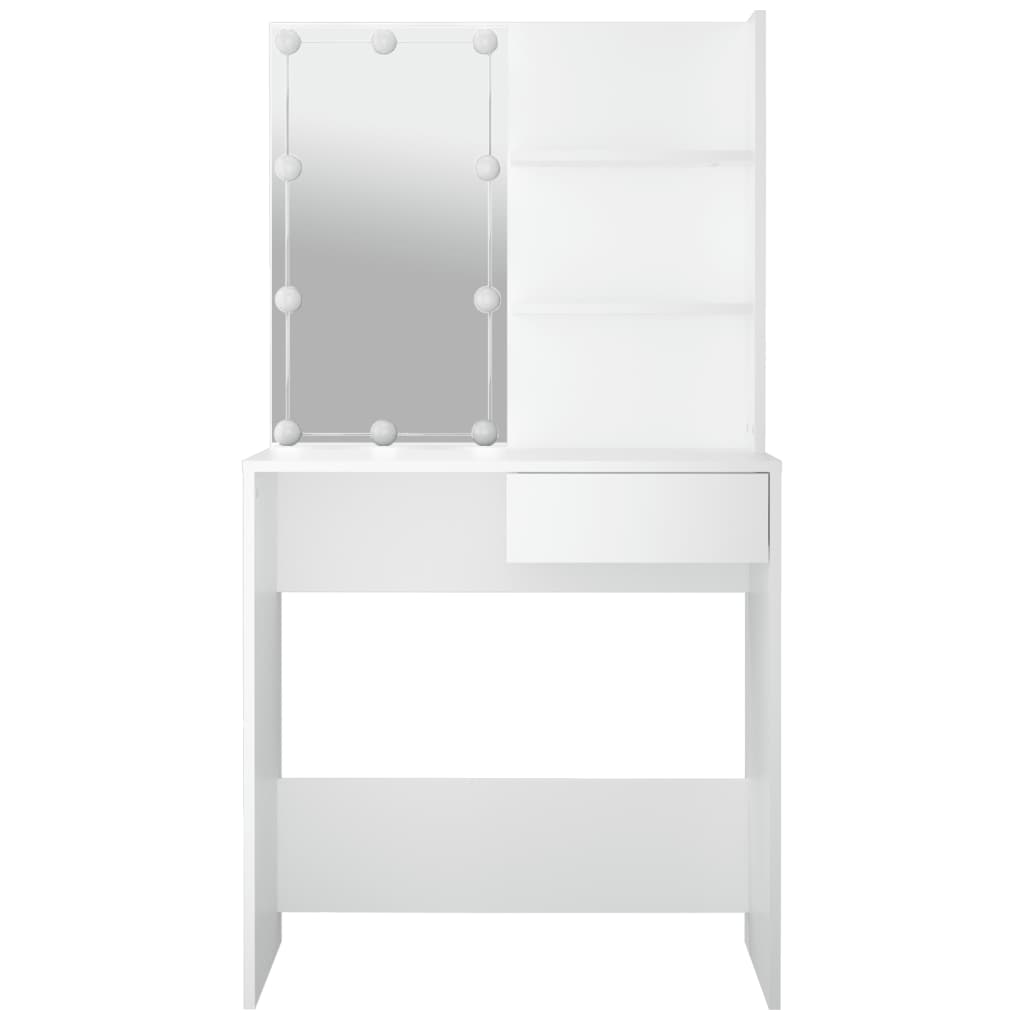 NNEVL Dressing Table with LED White 74.5x40x141 cm-4