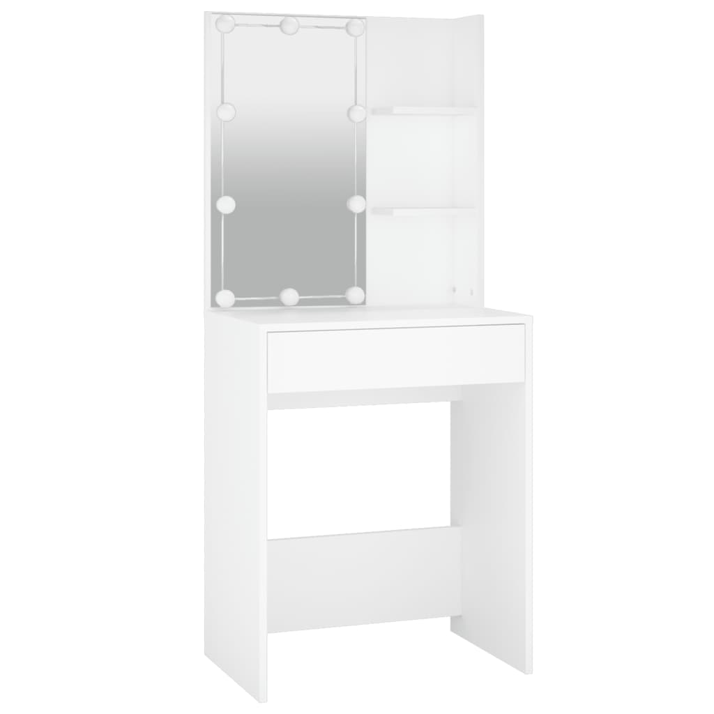 NNEVL Dressing Table with LED White 60x40x140 cm-2