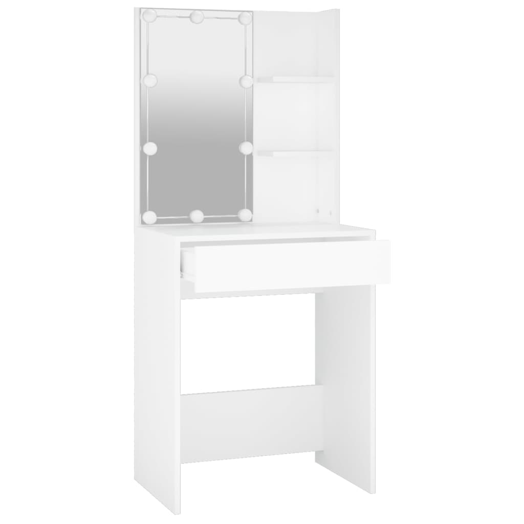 NNEVL Dressing Table with LED White 60x40x140 cm-3