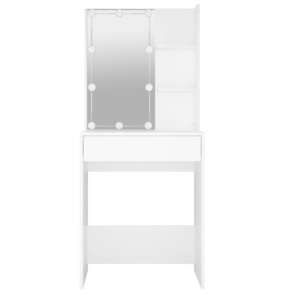 NNEVL Dressing Table with LED White 60x40x140 cm-4