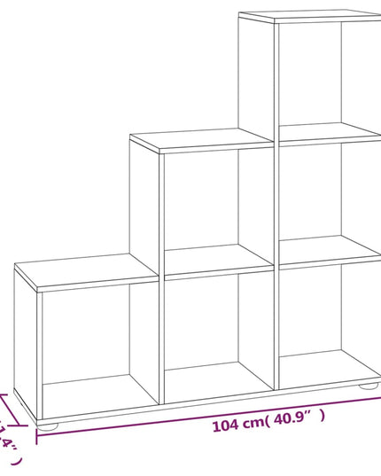 Libreria a Scala Nera 107 cm in Legno Multistrato