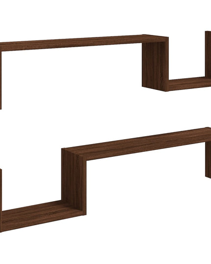 Mensole a Muro 2 pz Rovere Marrone 100x15x20 cm in Multistrato