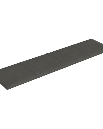 Pannelli Murali 12 pz Grigio Scuro 60x15 cm Velluto 1,08 m²