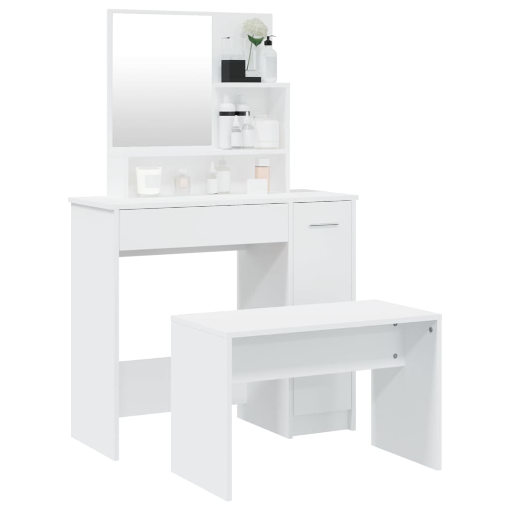 NNEVL Dressing Table Set White 86.5x35x136 cm-2