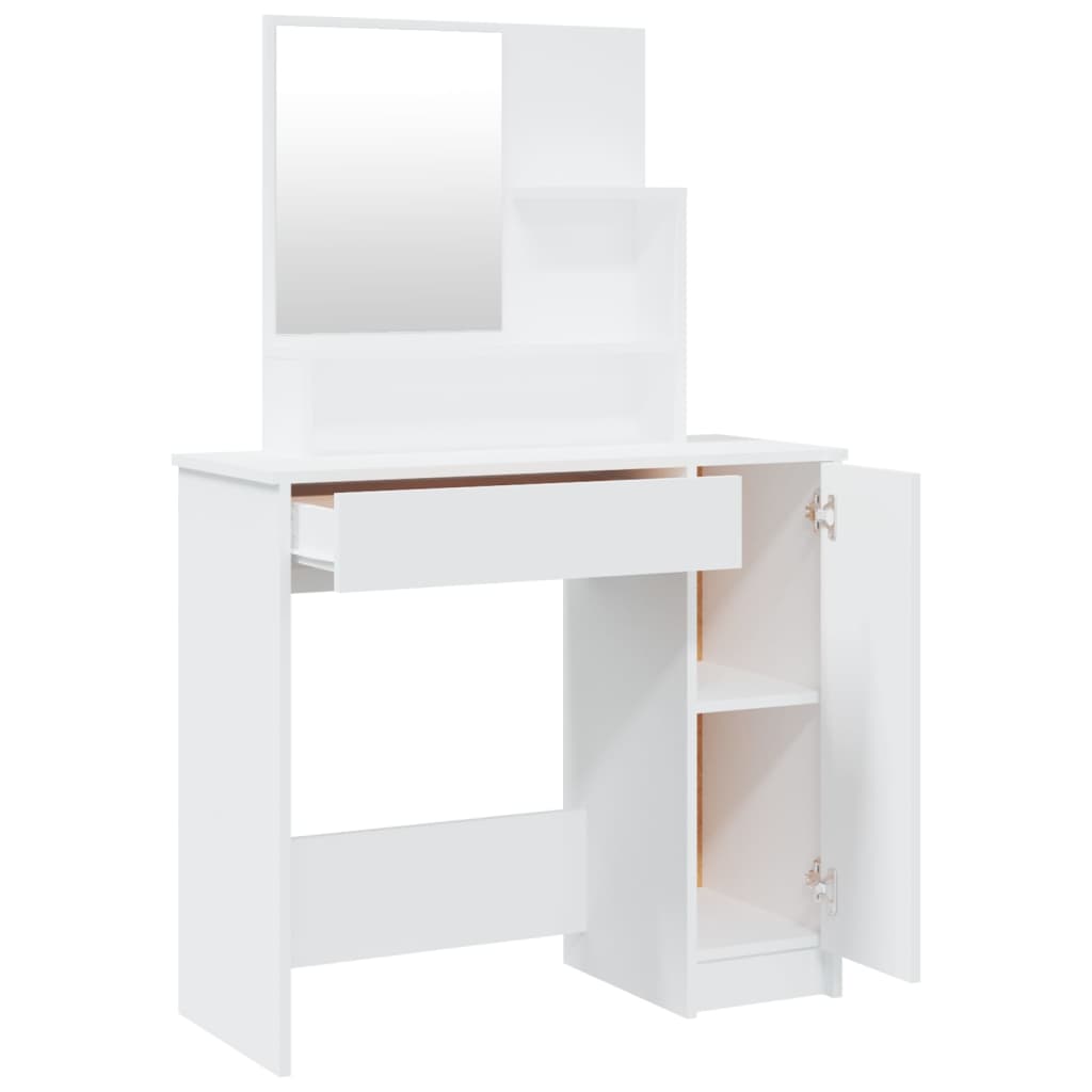 NNEVL Dressing Table Set White 86.5x35x136 cm-4