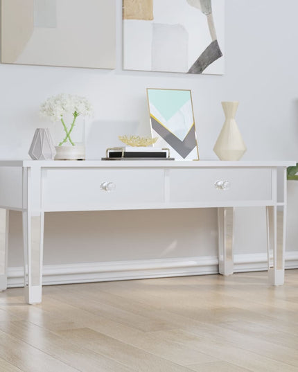 Tavolino Salotto a Specchio 106x45x45cm Legno Multistrato Vetro