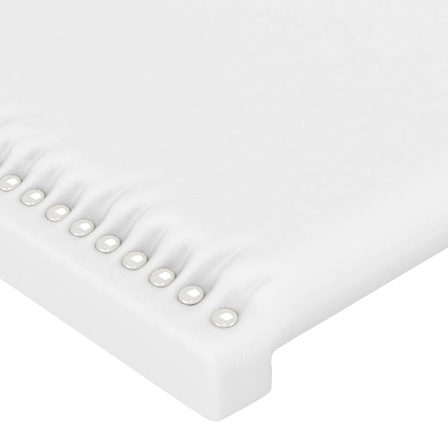 Testiera a LED Bianco 80x5x118/128 cm in Similpelle