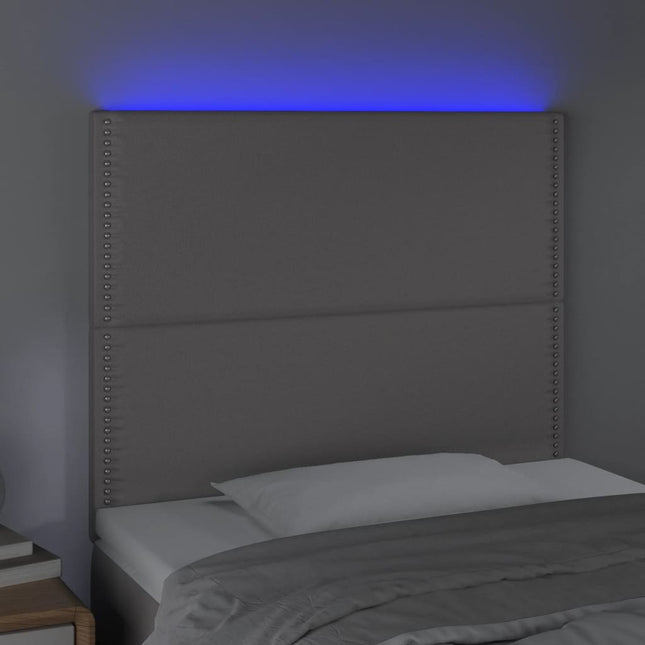 Testiera a LED Grigio 90x5x118/128 cm in Similpelle