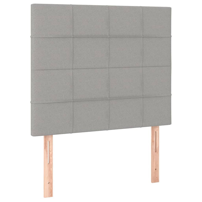 Testiera a LED Grigio Chiaro 80x5x118/128 cm in Tessuto